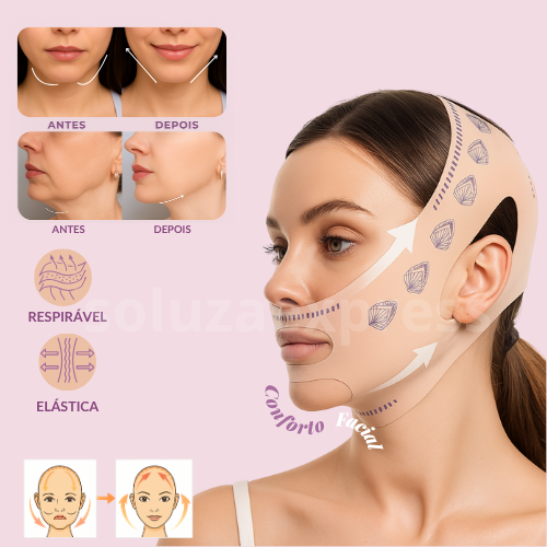 NeoLift™ - Máscara de Contorno Facial - Suaviza Rugas, Papada e Modela o Rosto