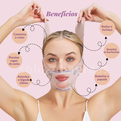 NeoLift™ - Máscara de Contorno Facial - Suaviza Rugas, Papada e Modela o Rosto