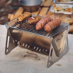 Churrasqueira Portátil Multifuncional em Aço Inoxidável - Grill Master