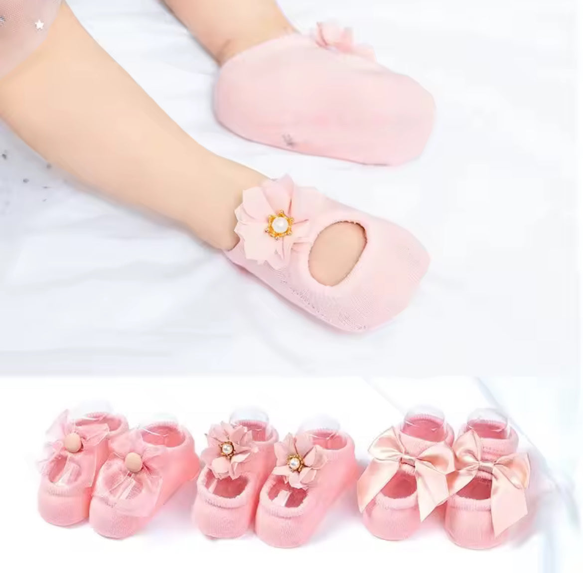 FofoPés® - Meias Antiderrapantes de Balé para Bebê [PAGUE 1 LEVE 3 PARES]