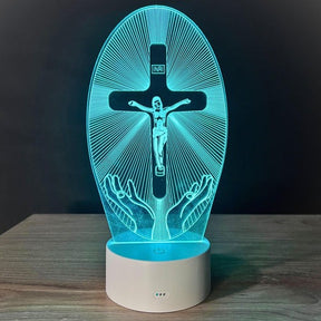 Luminária de Decoração Religiosa 3D 16 Cores RGB